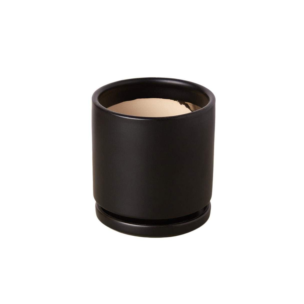 Black Cylinder Pot - 4 Inch